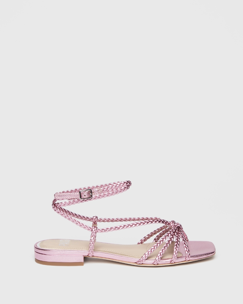 Deanna Sandal - Pink Metallic Leather